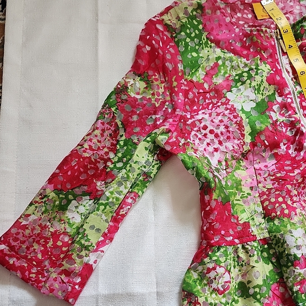 Ruby Rd. Pink and Green Floral Jacket - Picture 2 of 5
